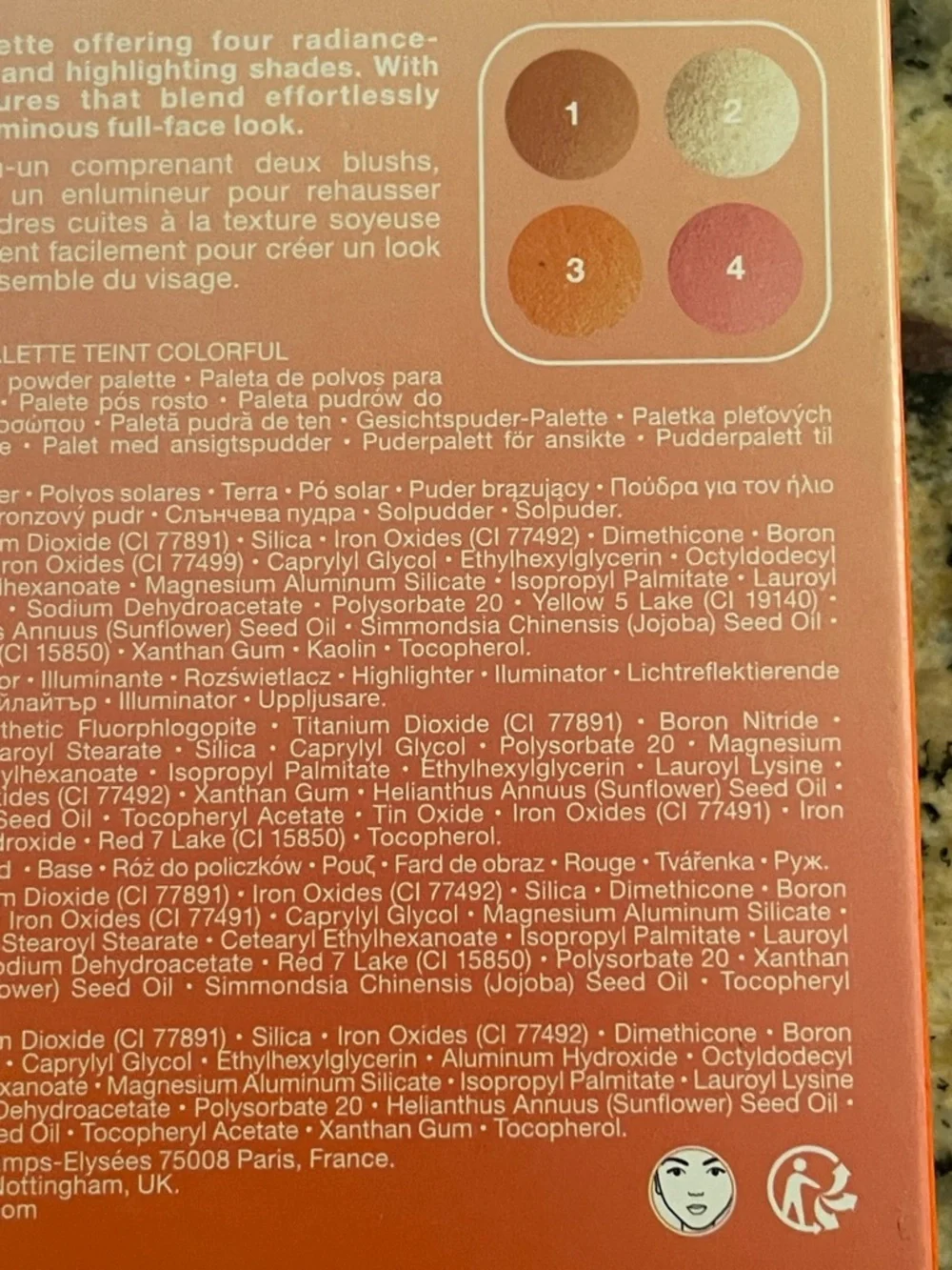 Sephora Colorful Face Palette - Coral, Pink & Champagne
